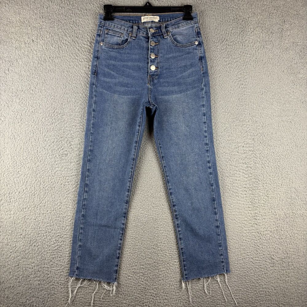 Great Smoky Los Angeles Jeans Women's Juniors Size 5 Straight Raw Hem Button Fly